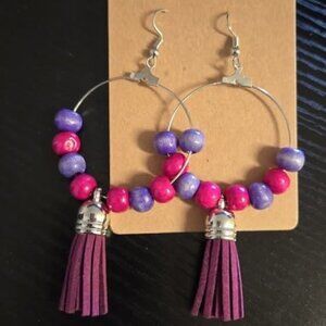 Handmade Hoop Beaded Earrings